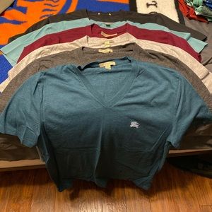(6) Mens Medium Burberry V necks 💯 authentic